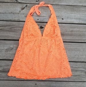 Mossimo Peach Lace Tankini Top Size Small